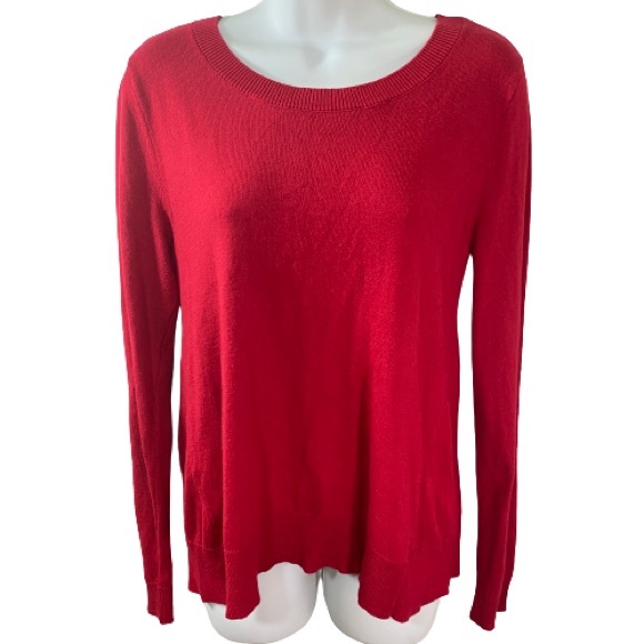 New York & Company Sweaters - New York & Company Red Back Bow Cutout Sweater